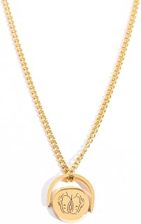 LODMLOER Rotatable Coin Disc 12 Constellation Necklace - 18K Twelve Unique Pattern Astrological Symbol Necklace,Gold Leo Scorpio Gemini Horoscope Jewelry Birthday Gift