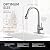 WEWE Single Handle High Arc Brushed Nickel Pull Out Kitchen Faucet,Single Level Stainless Steel Kitchen Sink Faucets with Pull Down Sprayer,Suitable for Laundry Rv Bar