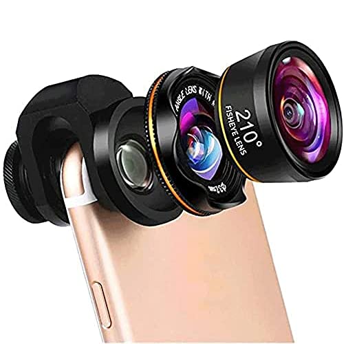 Phone Camera Lens Phone Lens 110° Degree Fish Eye Lens 15X Macro Lens 0.6X Wide Angle Lens Cell Phone Lens HD Camera Lens Kits
