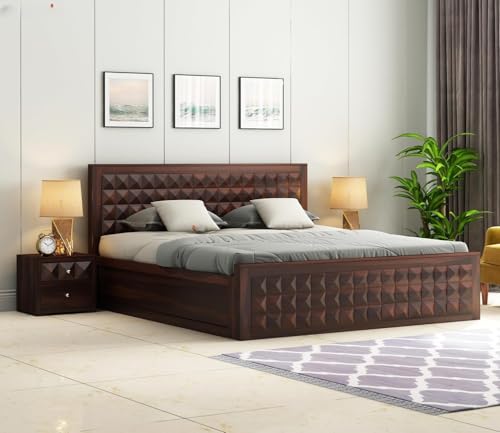 Craftswood Sheesham Wood King Size Bed with Storage | Solid Wood D...