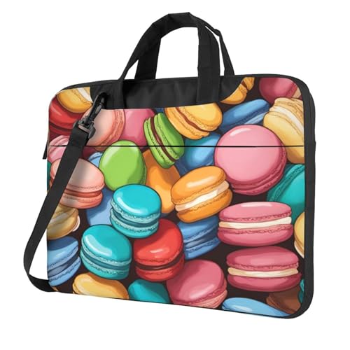 Sacoche pour ordinateur imprimé macaron - Sac de transport bureau et café
