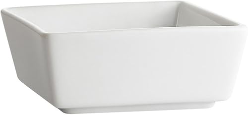 CAC China F-BW6 Fortune - Cuenco cuadrado de porcelana súper blanca de 5-1/4 pulgadas, 22 onzas, caja de 36