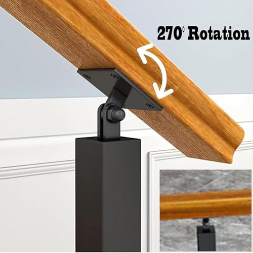 Axe de balustrade fer noir 95 cm réglable pour escalier intérieur et extérieur - 4