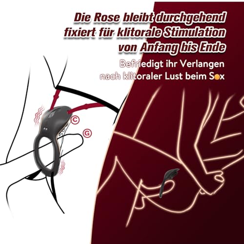 Sex Spielzeug für die Paare Frau Männer, Strap on BDSM Rose Vibration für Frauen, Bondage Vibratorensets für Frauen Klitoris mit Fernbedienung, Massagestab Vibrator, Erotisches Sexspielzeug Sex Spiele