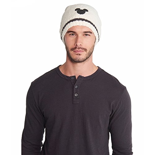 Barefoot Dreams Cozychic Adult Classic Mickey Mouse Beanie Disney Series Cream/Carbon #TOP2