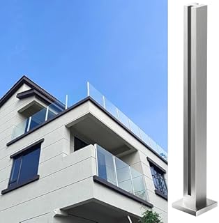 Silver Stainless Steel Glass Railing Post - 90CM Indoor/Outdoor Deck & S...