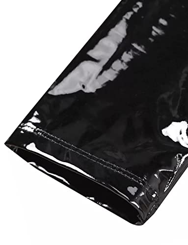 SEAUR Men's Shiny Patent Leather Jacket Casual Slim Fit Leather Muscle Tank Top T-Shirts Nightclub Party Clubwear4