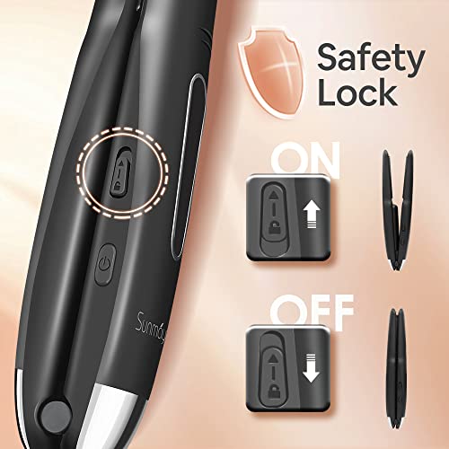 Sunmay Voga Cordless Hair Straightener And Curler 2 In 1, Cordless Travel Flat Iron For Touching Up Short Thin Fine Hair On The Go, Mini Portable Straightener With 4800Mah Battery, Quick Heat Up #TOP5
