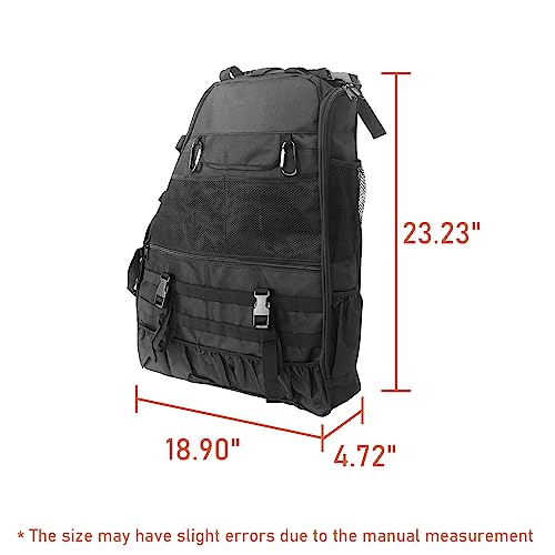 Hooke Road Roll Bar Storage Bags Organizer Saddle Bag for 1997-2026 Jeep Wrangler TJ & JK & JL Unlimited 4-Door - Pair