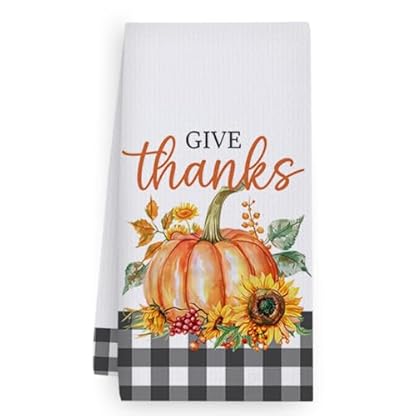 Geschirrtücher Orange Thanksgiving Handtücher Waffeltücher Küchentücher Geschirrhandtücher Saugfähige Trockentücher Küche Multi-Purpose Abtrockentücher Küche Handtuchset 4 Stück (40x60cm)