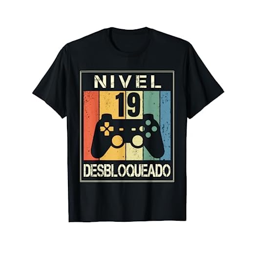 Nivel 19 Desbloqueado Gamer 19 Años 2002 Divertido Chico Camiseta