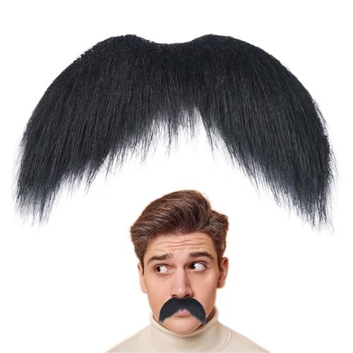 Fake Mustache for Men Classic Halloween Self Adhesive Fake Beard Novelty Stick On Fake Mustaches Black