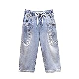 HCHGJKN Vaqueros de Mujer Women Fashion High Waist Jeans Pants Streetwear Calf-Length Denim Capris Pants Summer Breeches(XXL)