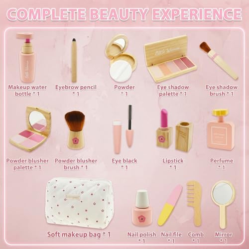 Maquillage réaliste en bois pour tout-petits évitant les taches sur les murs - 5
