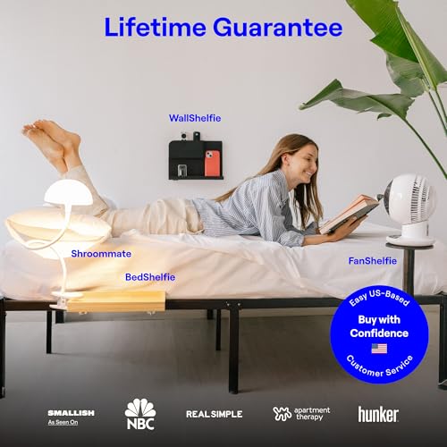 BedShelfie The Original Bedside Shelf - 9 Colores / 3 tamaños - como SE VE EN Business Insider (Diapositiva, Blanco)