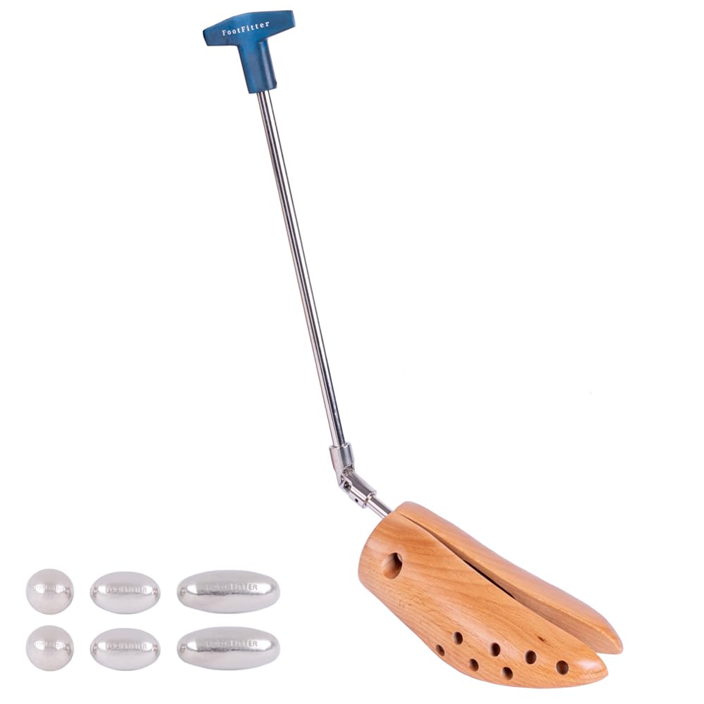 FootFitter Premium Professional Boot Stretcher for Men & Women, Wooden Width Expander for Tight Boots, Shoe Pain Relief Aid