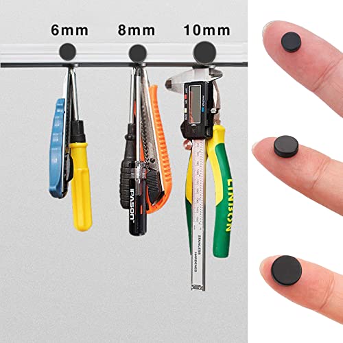 Image of TRYMAG Small Strong Rare Earth Magnets, 3 Sizes 30pcs, Small Neodymium Black Fridge Magnets for Whiteboard, Billboard, Hobbies, Office, Round Button Magnets