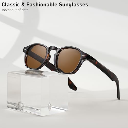 Image of Gleyemor Fashion Sunglasses for Men Women Tortoise Shell Sunglasses Trendy Unisex Style UV400 Protection Shades