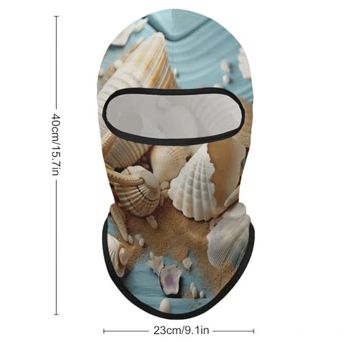 Máscara facial de pasamontaña con temática de playa y conchas marinas para hombres y mujeres, protección solar, transpirable, cubre todo el head para senderismo, ciclismo, running y conducción miniatura 2