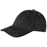 Hutshopping Basic Cord Baseballcap Basecap Cap Baumwollcap Kappe Cordcap (One Size - schwarz)