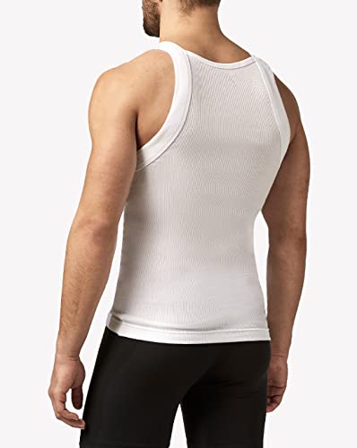 Papi Men's 3-Pack Cotton Square Neck Tank Top, White, X-Large4