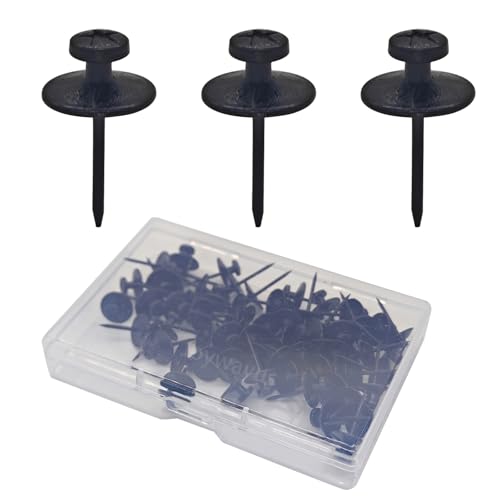 Image of Joywayus 60 Pcs Push Pins Wall Hooks, Double Headed Nails for Hanging Pictures, Key Holder Wall Mount (Black)