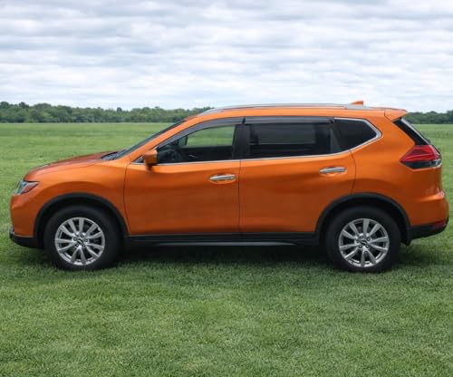 Image of 2014-2020 Tape-On Rain Guards for Nissan Rogue Side Window Visor Deflectors Extra Thick Vent Shades 2015 2016 2017 2018 2019