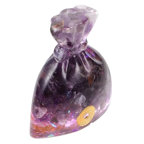 Unomor Handmade Resin Money Bag Ornament Decorative Money Bag for Home Shaped Decoration Feng Shui Good Luck Desktop Adornment Unique for Office
