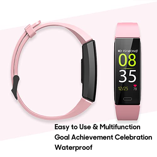 Zururu Fitness Tracker With Sleep Health Monitor, Workout Watch, Step Calorie Counter Pedometer, Stopwatches For Women & Men (Pink) #TOP2