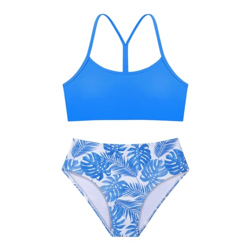 Image of Weixinbuy Girls Swimsuits Bikini Set Kids Bathing Suit Bikini Top Bottom 2Pcs Teen Girls' Swimwear Set