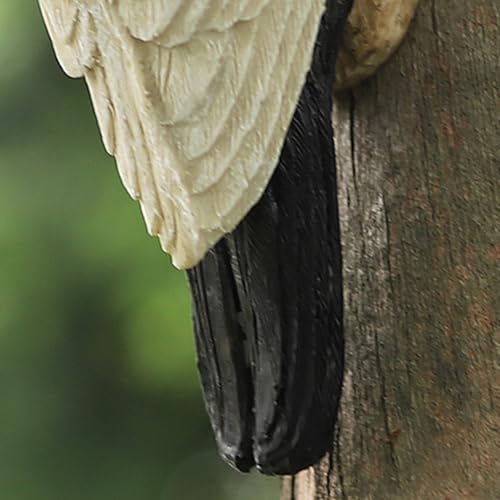 Statue d'oiseau de pic pour tronc d'arbre en résine - 8