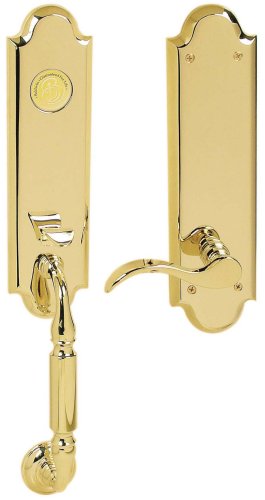 Baldwin 85350.003.RFD Manchester Emergency Exit Dummy Handleset with Wave Lever, Lifetime Polished Brass
