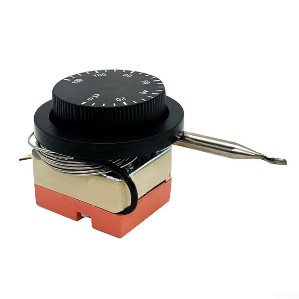 Thermostat mécanique, Thermostat intégré 0-120 °C, régulateur de température, Contrôle Température Interrupteur Capteur À Température Réglable pour Four Réfrigérateur Chauffage