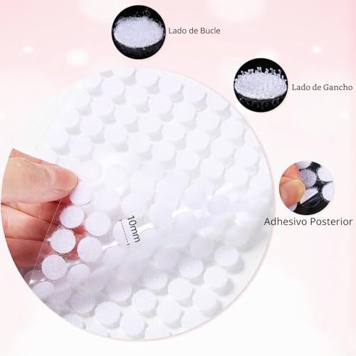 Miniatura 2 de Vinabo 1080 Piezas De Pegatinas Redondas Para Rayar, 540 Pares De Ganchos Y Bucles Autoadhesivos Con Puntos Para Rayar De 10 Mm, Puntos Para Rayar Autoadhesivos Para Bricolaje, Manualidades, Etc