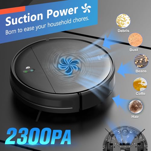 Robot Vacuum and Mop Combo, 2 in 1 Robotic Vacuum Cleaner with Schedule, App/Alexa/Voice Control, Slim 2.87", Self-Charging, 2300 Pa Suction & Long Runtime, Ideal for Hard Floor, Pet Hair, Carpet - Image 6