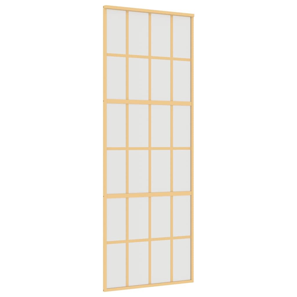 Porte coulissante aluminium doré verre dépoli vidaXL porte suspendue grange