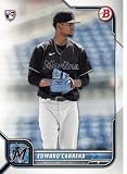 Edward Cabrera baseball trading card 2022 Topps Bowman #78 Rookie RC (Marlins now with Chi Cubs Pitcher)