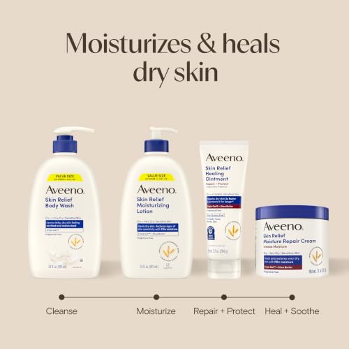 Aveeno Skin Relief Moisturizing Lotion, Fragrance-Free, 33 fl. oz - image 8