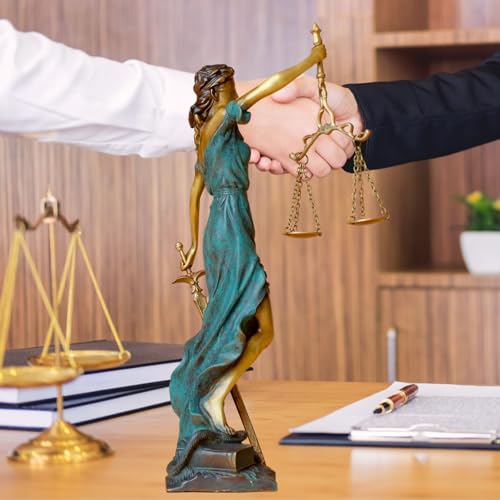 Estatua de la Justicia en Bronce 11 pulg miniatura 6