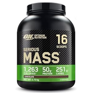 Optimum Nutrition Serious Mass Protein Powder High Calorie Mass Gainer with Vitamins, Creatine and Glutamine, Chocolate, 8 Servings, 2.73 kg, Packaging May Vary