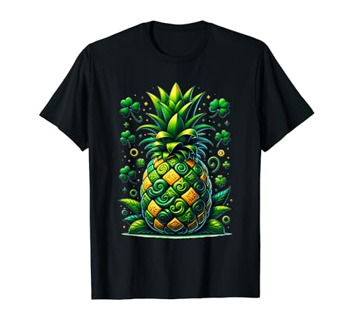 Piña Lucky Funny Paddys Shamrock Fruit Día de San Patricio Camiseta