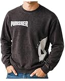 Marvel Avengers Mens Sweatshirt - The Amazing Spiderman Punisher Deadpool Fleece Crewneck Pullover Graphic Sweatshirt for Men, Size Medium, Charcoal Punisher