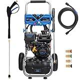 AACULPET Gas Pressure Washer, 3500PSI Gas Power Washers 209CC 2.3GPM High Pressure Washers with 25FT Hose, 4 Quick-Connect Nozzles, Soap Tank, Axial Pump, Portable Pressure Washer Gas Powered for Car