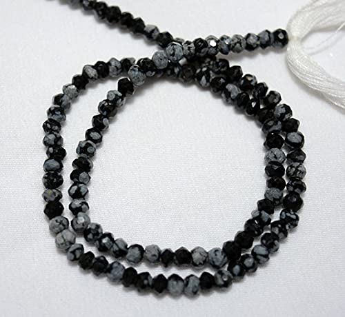 Perles en obsidienne noire facettées 4mm pour la création de bijoux artisanaux