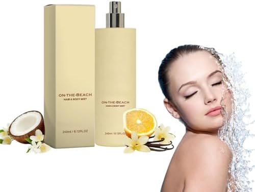 On The Beach Hair & Body Mist, Friction Fragrance Tech, Long Lasting Hydrating Body Spray with Coconut Amber Scent, Non-Sticky Perfume Mist for Hair & Body, All Skin Types (1)
