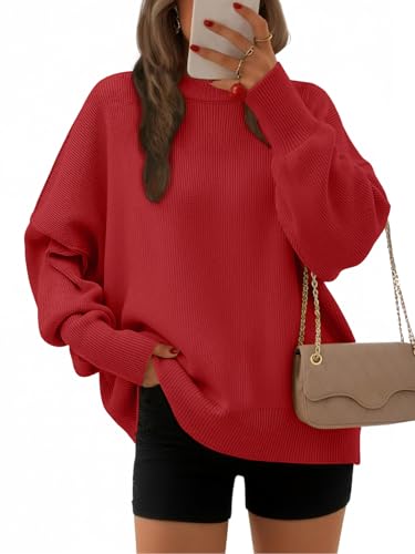 Image of EFAN Womens Oversized Sweaters Batwing Sleeve 2026 Fall Fashion Outfits | Trendy Chunky Knit Pullover, Slouchy Fit Clothes, Cozy Layering Essentials, Cute Winter Clothing, Comfy Casual Daily Wear