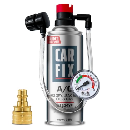 CARFIX Kältemittel Ersatzgas r1234yf Auto Klimaanlage Nachfüllset - Klimaanlage Wohnmobil - entspricht 660g 1 Dose 5in1 235g