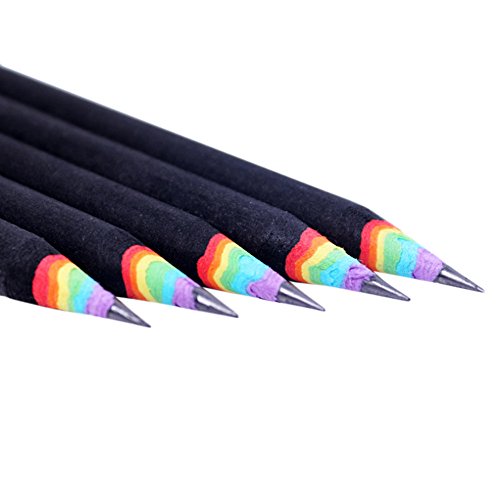 Preisvergleich Produktbild Pencils gaddrt BleistifteSchwarz und weiß Holz-Set Regenbogen Bleistifte Schulbüromaterial (Schwarz)