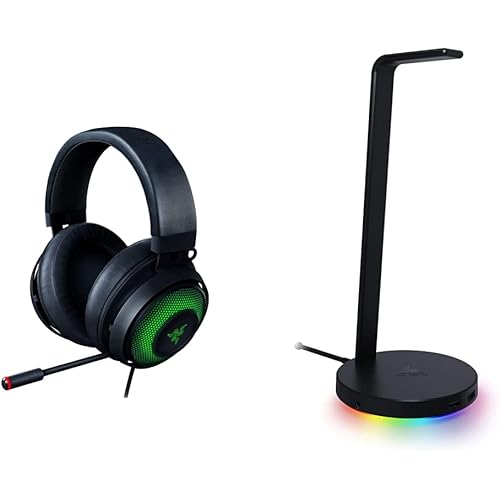 Razer Kraken Ultimate RGB USB Gaming Headset + Base Station V2 Chroma Bundle: Classic Black