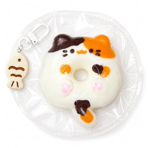 cottonkit【2026最新】猫 スクイーズ 三毛ねこ ドーナツ もちもち 癒し グッズ ストレス解消 ぷにぷに 柔